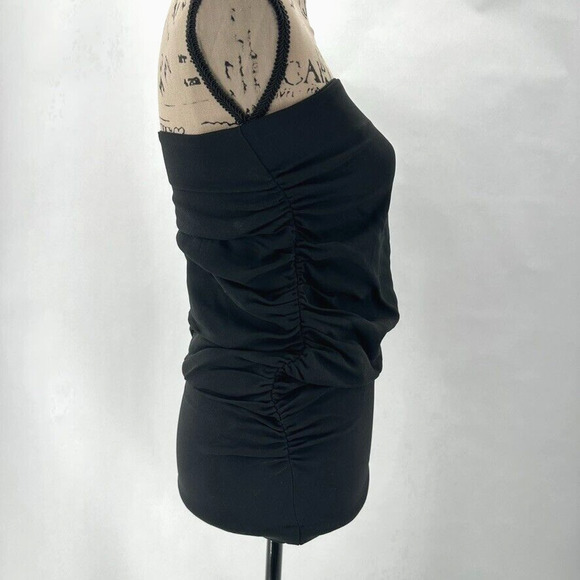 SPRWMN Strapless Top Womens S Black Knit Ruched Sides Date Night Club Party Glam - Picture 2 of 8